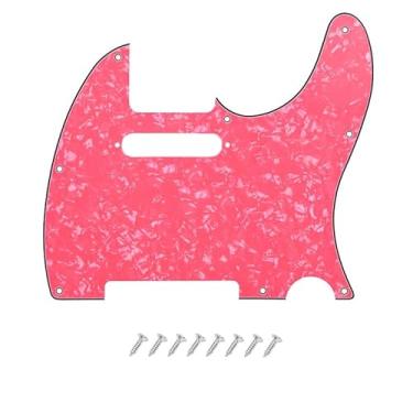 Imagem de DIAO79NI Placa de risco Tele Pickguard de 8 furos para guitarra elétrica de estilo moderno da Telecaster EUA/Mexican Fender American Standard Telecaster, rosa claro, 4 camadas.
