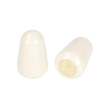 Imagem de Banworks Tampa de interruptor de guitarra de 3 vias, ponta de interruptor de guitarra de 5 vias para guitarras elétricas Fender/Squier Strat ST Tele, pacote com 2 JT/DWQM-05, branco vintage