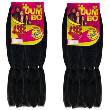 Imagem de Kit 2 Jumbos Ser Mulher Para Tranças Box Braids Cabelo Para Penteados 