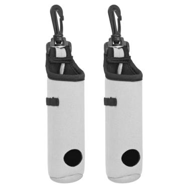 Imagem de PATIKIL Bolsa de transporte de bola de golfe, 2 peças de suporte de camiseta de golfe portátil de neoprene suporte de bola de golfe com clipe para homens e mulheres armazenamento presentes, branco