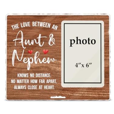 Imagem de Moldura acrílica Aunty, presente de aniversário de Natal para Auntie from Nephew, the Love Between An Aunt & Nephew Knows No Distance Photo Frame, 10 x 15 cm