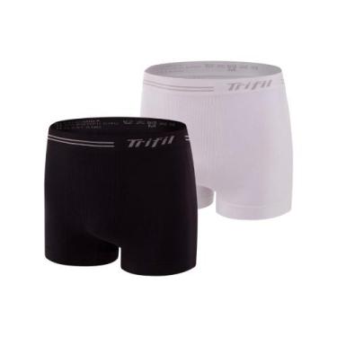 Imagem de Kit 2 Cuecas Box Masculina Sem Costura De Microfibra Trifil Lisa Básic