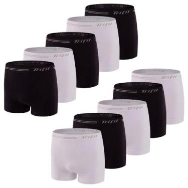 Imagem de Kit 10 Cuecas Box Masculina Sem Costura De Microfibra Trifil Lisa Bási