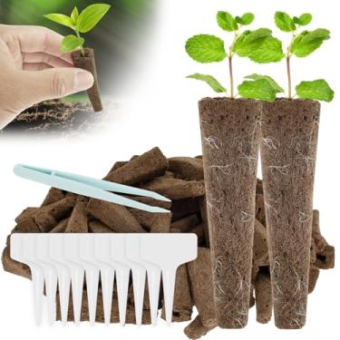 Imagem de Pacote com 50/100 esponjas de cultivo, esponjas de crescimento de raízes de substituição compatíveis com etiquetas de plantas, kit de esponja de iniciação de mudas e esponjas de crescimento de