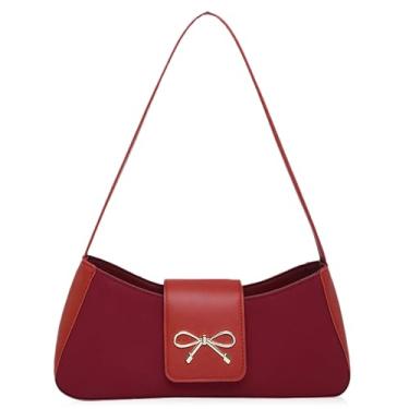 Imagem de JeVenis Bolsas de ombro femininas bolsas de mão bolsa com laço coquete bolsa Y2k bolsa de ombro pequena bolsa de ombro mini clutch Hobo bolsa, Vermelho