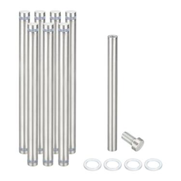 Imagem de PATIKIL Parafusos isolantes de 1/5.1 cm x 16.0 cm, 8 peças de aço inoxidável, parafuso de cabeça dupla, suporte de parede, prego publicitário para pendurar moldura acrílica