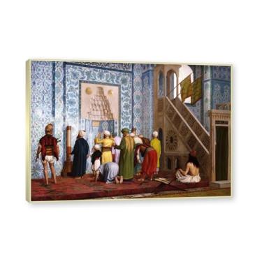 Imagem de Moldura de champanhe. Famosas pinturas a óleo, (sem título 07) de Jean Leon Gerome, reprodução impressa em tela, arte de cenário para decoração de sala de estar. 50 x 70 cm - 19,6 x 27,5 pol