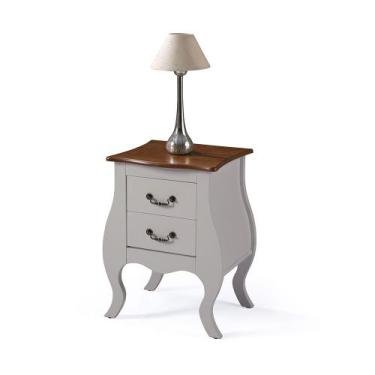 Imagem de Mesa de Cabeceira de Madeira Bombê Antique com 2 Gavetas - M51026 - Li