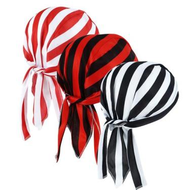 Imagem de Skull Cap Do Rag para homens DOCILA Stripe Motorcycle Head Wrap