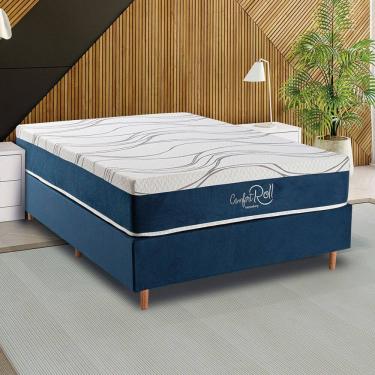 Imagem de Colchão Casal Soft com Molas Ensacadas 138x188 Azul - Colchões Kappesberg