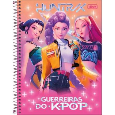 Imagem de Tilibra - Caderno Espiral Capa Dura Universitário 1 Matéria Guerreiras do K-Pop 80 Folhas - Capa Laranja E Rosa 3 Meninas