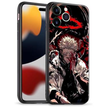 Imagem de Akatxezy Sukuna JJK Capa de telefone de silicone com personagem de anime, capa de TPU macio à prova de choque, capa com estampa de design de mangá para iPhone 16