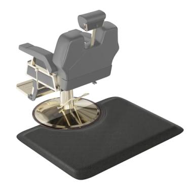 Imagem de OmySalon Tapete de salão de beleza de 0,9 m x 1,2 m x 1,2 cm de espessura para cabeleireiro, antifadiga, tapete de barbeiro com base redonda, tapete de cabeleireiro mate para cabeleireiro, spa de