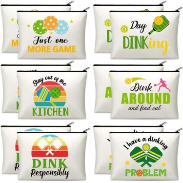 Imagem de Bolsas de maquiagem Paterr Dink Ball 12 peças para mulheres e meninas