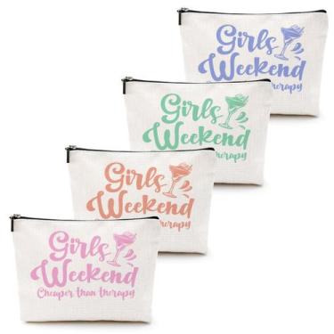 Imagem de Bolsa de maquiagem CQM Girls Weekend Trip 2025 4 peças de higiene pess