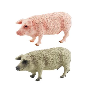 Imagem de Conjunto de estatuetas Farm Pig, 2 peças de PVC realista para adultos e bebês