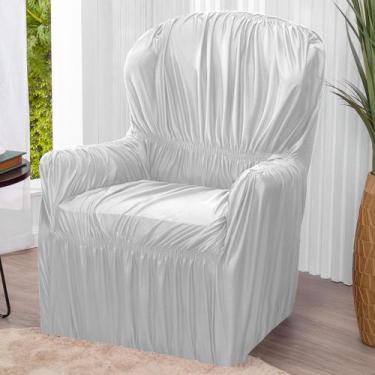 Imagem de Capa Para Poltrona 1 Lugar Elasticada Lisa - Lenharo Enxovais, Branco