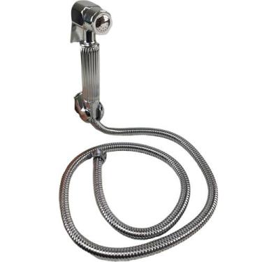 Imagem de Ducha Higienica Luxo Metal Chuveirinho Intimo Suporte Cromo Banheiro B