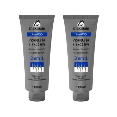 Imagem de Shampoo Maxihair 500Ml Prancha E Escova 3 Em 1 - Kit Com 2Un