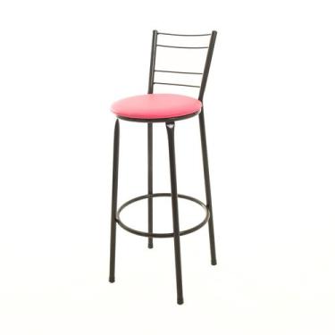 Imagem de Banqueta Banco Alto Balcão Cozinha 4 Arames - ESPAÇO JUNCO, Rosa