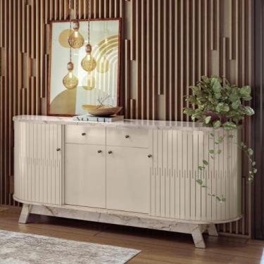 Imagem de Buffet Mônaco com Portas Calacata/Off-White - Madetec