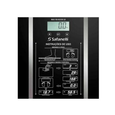 Imagem de Balança Digital Vidro 3-150 kg - % Gordura/Líquido - Safanelli