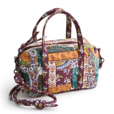 Imagem de Vera Bradley Mini bolsa tiracolo original de algodão premium, patchwork de colheita de outono