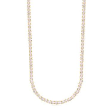Imagem de Gargantilha Choker Riviera Zircônias Cristal Folheada A Ouro - Radhau 