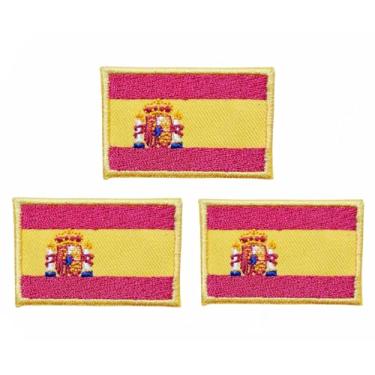 Imagem de Mini aplique de bandeira da Espanha bordado bandeira nacional bordado bandeira espanhola remendos para jaqueta faça você mesmo, camiseta, jeans, chapéu, fantasia/0,6 x 1,25 cm, 3 peças