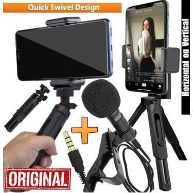 Imagem de Estabilizador de Imagem Mini Tripé Celular Câmeras Microfone de Lapela