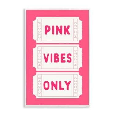 Imagem de Stupell Industries Pink Vibes Only Tickets Arte giclée emoldurada branca, design por Lettered and Lined, 76 x 50 cm