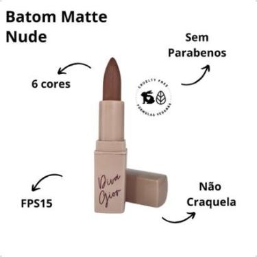 Imagem de Batom Bala Matte Diva Gior Nude 3,5g Vegano Elegante e de Longa Duração-Feminino