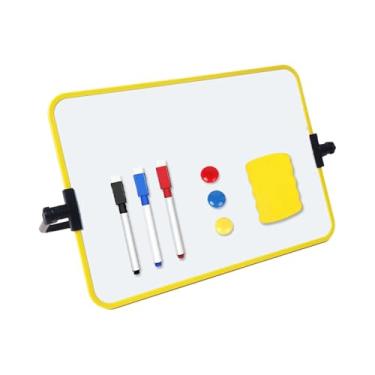 Imagem de Fenteer Quadro branco pequeno portátil, quadro branco compacto e suave, reutilizável com caneta, para escritório, lista de tarefas domésticas, Amarelo