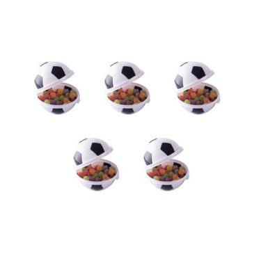 Imagem de Kit Porta Mix Bola De Futebol Pote De Doce P/ Festa 5 Peças - Plasútil