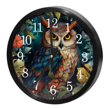 Imagem de LILINWAN Relógio de parede 24 cm sem tique-taque silencioso operado por bateria relógio de parede redondo moderno estilo simples decoração relógio para escritório/escola/quarto/sala de estar