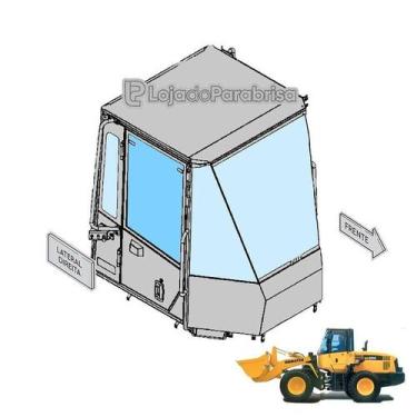 Imagem de Vidro Temperado Superior da Porta Direita para Carregadeira Komatsu WA