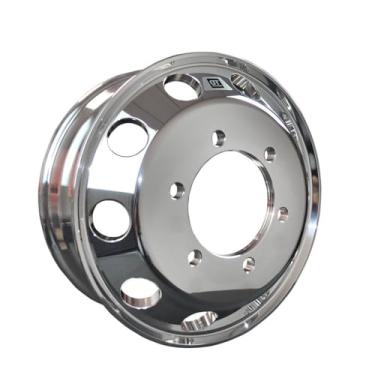 Imagem de Roda de Alumínio para Caminhão 3/4, 17,5 x 6 Polegadas, 6 Furos, Alto Brilho, Borda Larga