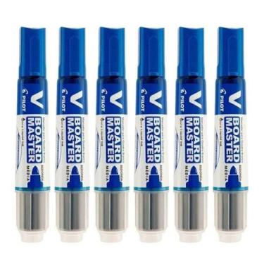 Imagem de Pincel Para Quadro Branco Recarregável Board Master Azul 6 Unidades - 