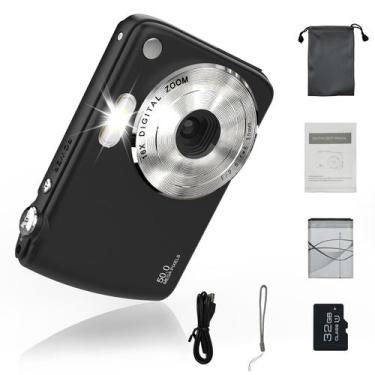 Imagem de Câmera digital YingCheng Kids 50MP FHD 1080P 16X Zoom preta
