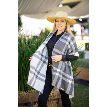 Imagem de Manta Larga Xadrez - Empório Horse, Cinza