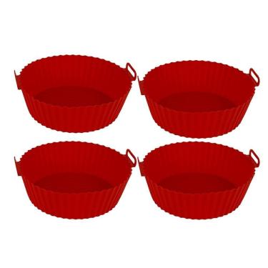 Imagem de Kit 4 Formas Silicone Fritadeira Redonda Airfryer 20cm