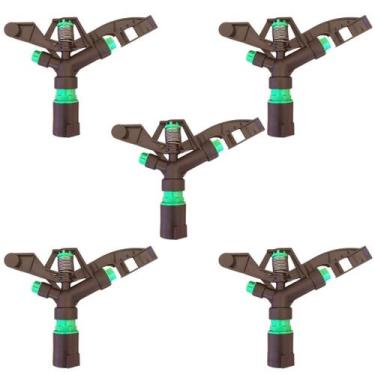 Imagem de Kit 5 Un. Aspersor De Impacto 1" POL irrigador canhão alcance até 30 m