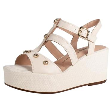 Imagem de Sandália Feminina Macia Ajustável Anabela Média Dakota