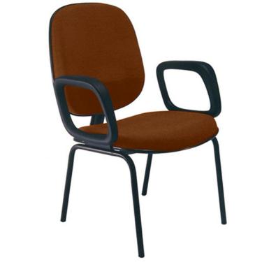 Imagem de Cadeira para Igrejas Evangélicas com Braços Diretor para Escritório Linha Uno Marrom