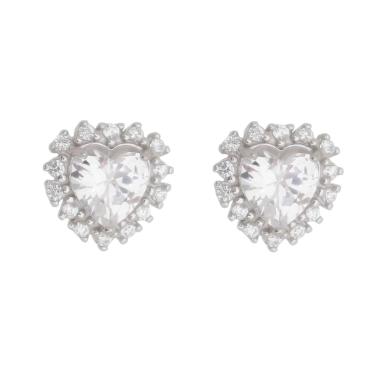 Imagem de Brinco Coração Ponto de Luz Prata Coleção Adore