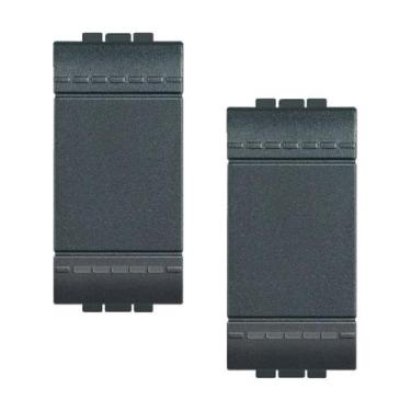 Imagem de Kit 2 Pulsador Living Light Preto 10A 250V Bticino Pial