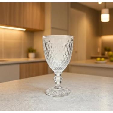 Imagem de Conjunto de 2 Taças para Suco Vinho Espumante em Vidro Bico de Abacaxi, 230ml, Transparente, 16cm Altura, Design Clássico Português