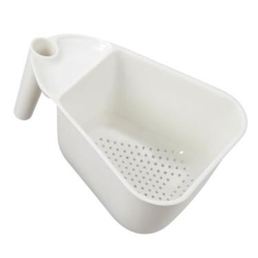 Imagem de Kit Escorredor De Massas Macarrão E Legumes Frutas Vegetais Com Alça + Lava Arroz Plástico Cores (Stylo Branco | Unitário)