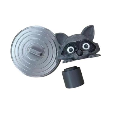 Imagem de Ｂｅｓｇａ Suporte de papel higiênico em formato de guaxinim, armazenamento de rolos de papel, organização decorativa, presente, dispensador de papel higiênico, Cinza Prateado