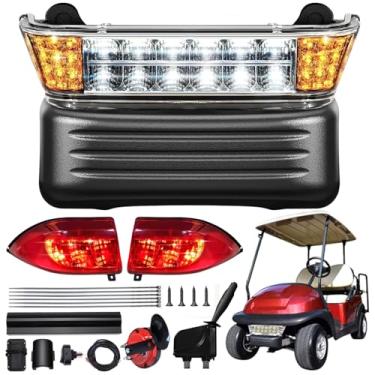 Imagem de Kit de luz precedente de luxo para carrinho de golfe ShuRan compatível com Club Car Precedent 2004 -Up 12V Street Legal Light Kit Upgrade Lanterna traseira de farol de LED com seta interruptor de luz de perigo, buzina, pastilha de freio